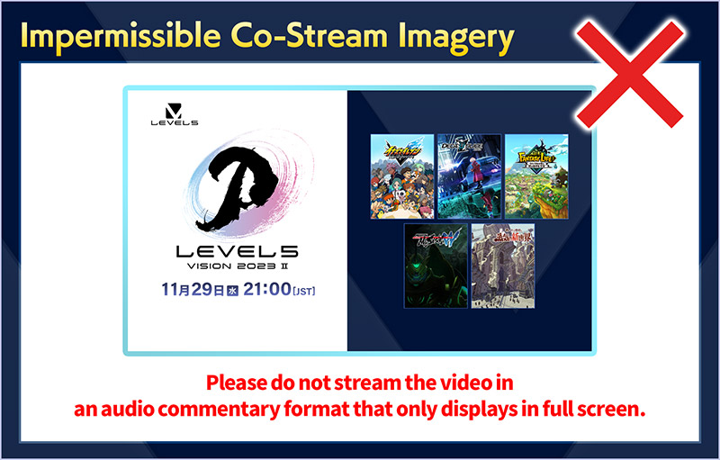 Impermissible Co-Stream Imagery／Please do not stream the video in an audio commentary format that only displays in full screen.