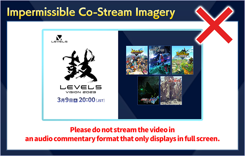 Impermissible Co-Stream Imagery／Please do not stream the video in an audio commentary format that only displays in full screen.